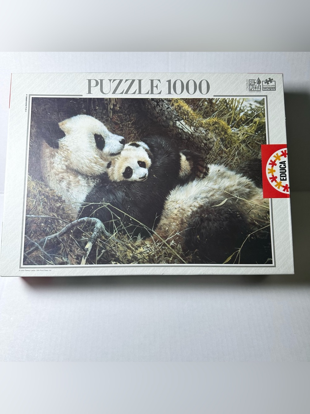 NIB-VTG RARE Image-2002 Maternal Love Panda Bear & Baby Laying-1000 Piece PUZZLE